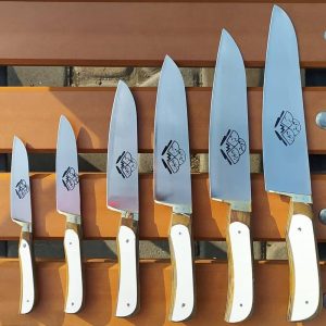 ست چاقو اصل حیدری دستساز مخصوص سرویس آشپزخانه بسیار تیز و ضد زنگ و عالی دسته از کائوچو نسوز