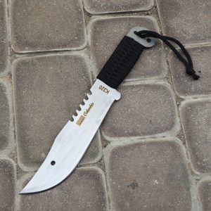 چاقو شکاری k320 رنگ اصلی فولاد - با غلاف رایگان
