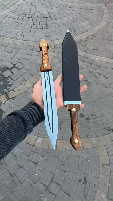 نیمچه دسته چوبی طول کار 40 سانت یک تیکه + غلاف رایگان