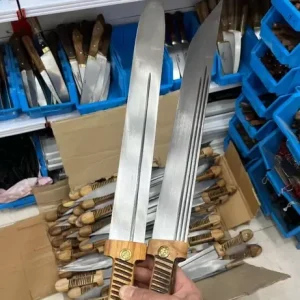 قمه و قداره دسته چوبی طول کار 50 سانت