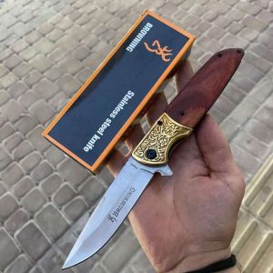چاقو برونینگ طلایی طرح جدید fa40