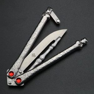 چاقو پروانه ای اورجینال کهربا قرمز