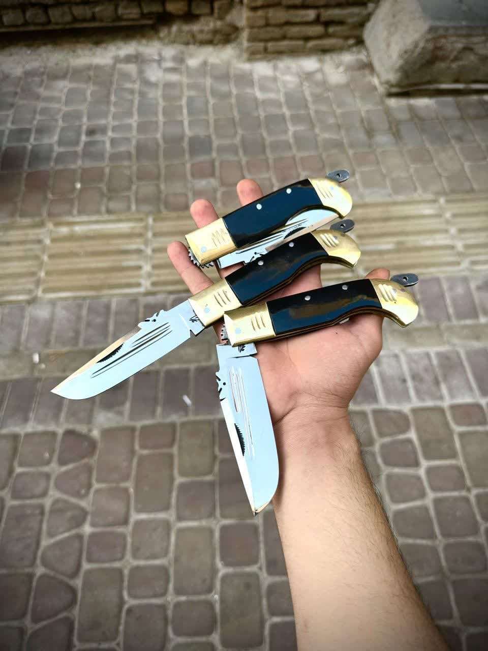 چاقوی دنده ای آهن بر رسول (ساخت زنجان) مشکی
