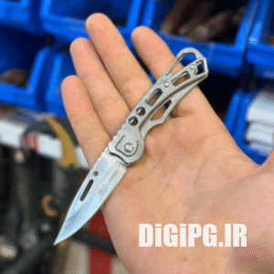 چاقو تاشو گیره دار کمپینگی رنگ براق