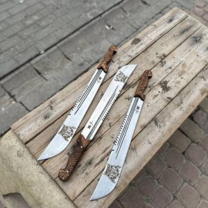 بامبو گرگ 50 سانتی فولادی پهن با غلاف رایگان suave