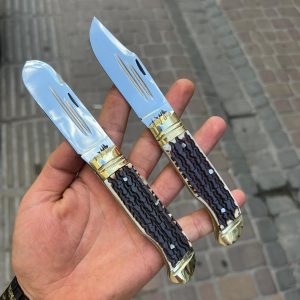چاقو جیبی تاشو طرح استخوان تیغه استیل ضد زنگ