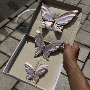 پروانه های سه تایی مسی و برنجی