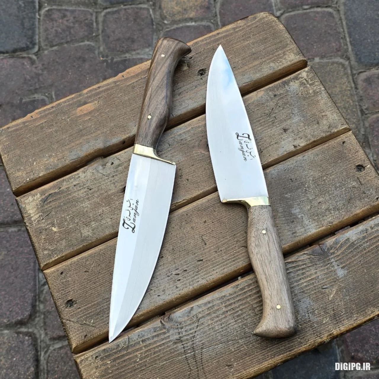 چاقو آشپزی دستساز زنجان دسته چوب گردو سایز ۴ استاد فرخی