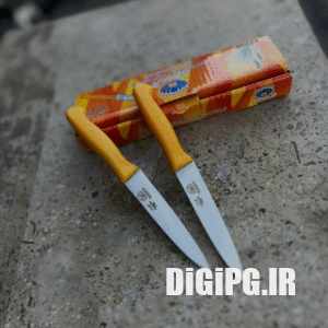 چاقو دم دستی دسته زرد مروارید زنجان