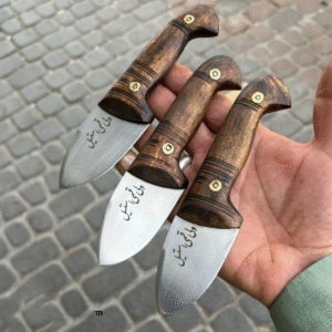 چاقو کپوری مدل پوستکن ولی قمی تیغه ضد زنگ + با غلاف رایگان