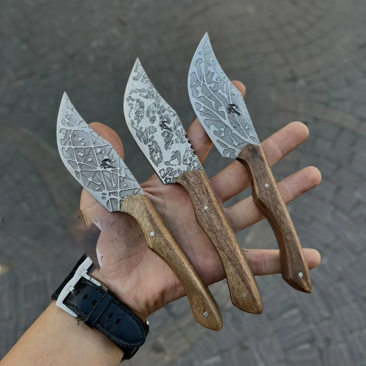 چاقو کپوری با غلاف زنجان طرح دمشق + با غلاف رایگان