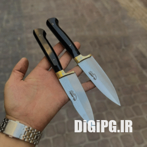 چاقو دم دستی سفارشی دسته فیبر المانی تیغه استیل ضد زنگ طول کلی ۲۲سانتی