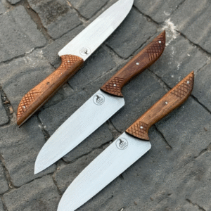 چاقو راسته بری (برش) زنجان تیغع فولاد فنر دسته چوبی