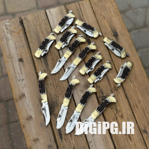 چاقو دنده ای استیل امیر 18سانتی اصل زنجان دسته طرح شاخ