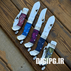 چاقو دنده ای تمام استیل زنجان استاد تاران دسته اپوکسی رنگبندی