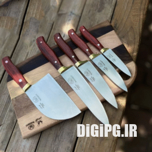 ست چاقو اشپزخانه دسته پادوک مروارید ۵ پارچه ویژه جهیزیه