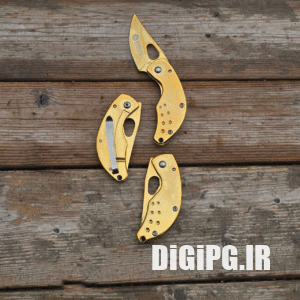 چاقو کارامبیتی زرد کار وارداتی سایز کوچک تاشو