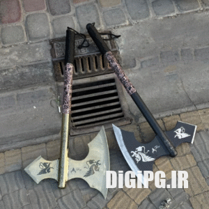 تبر سایز بزرگ تمام فولادی دو رنگ طلایی و مشکی
