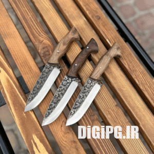 چاقو بوشکرافت تیغه فولادی طرح دار با غلاف