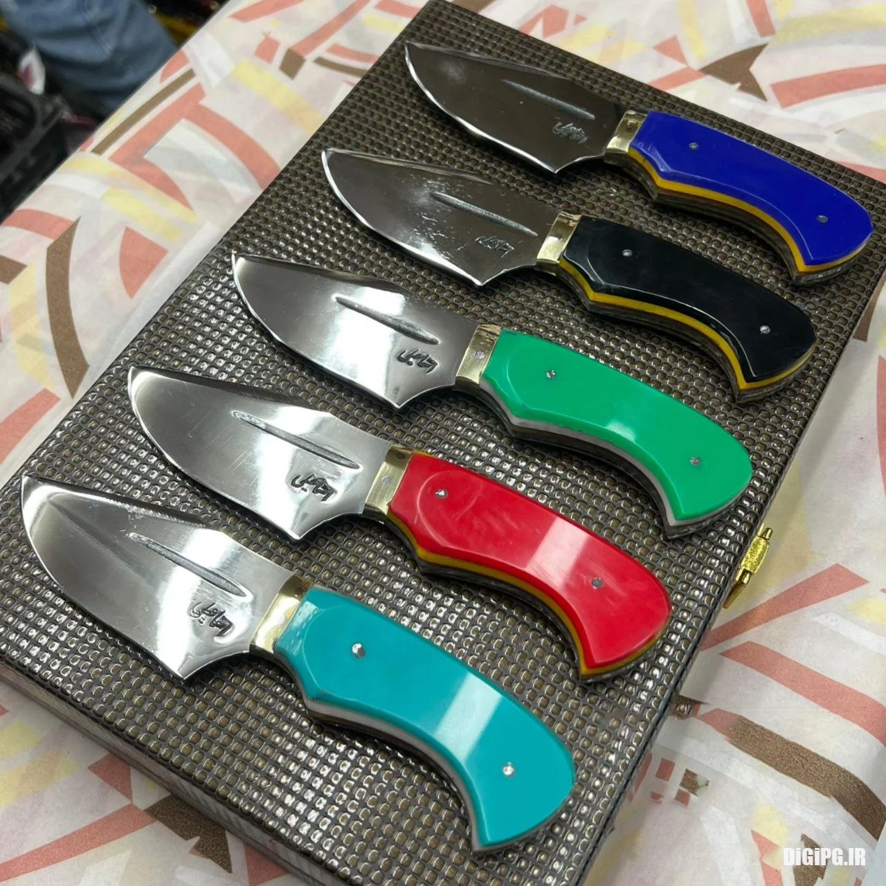 چاقو اسماعیلی زنجان سایز کوچک فولادی رنگبندی + با غلاف رایگان