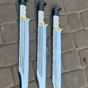 بامبو سفارشی ۶۰ سانت فیبر دو رنگ با قبضه برنجی