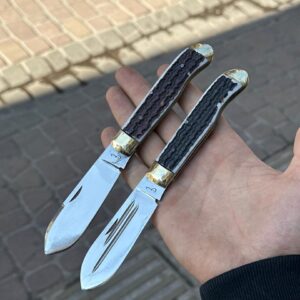 🔪 چاقوی چوپانی دسته طرح شاخ تیغه استیل (ساخت زنجان) - اصالت روستایی در یک ابزار 🔪