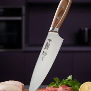 کارد راسته‌ای دسته استخوان – فولاد آلمان، سایز ۷، ساخته استاد حیدری