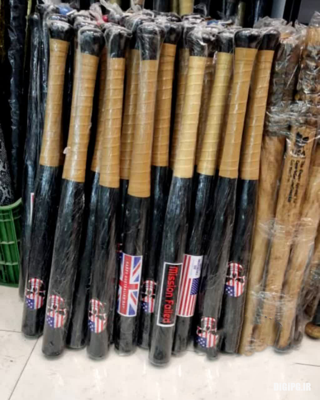 چوب بیسبال 75 cm مشکی باندپیچ طلایی | ارسال فوری تعداد موجود