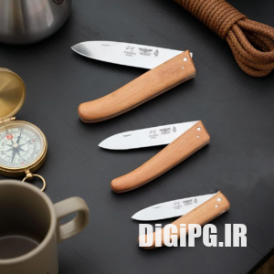 چاقو تاشو حیدری بسته ۳ عددی دسته چوبی