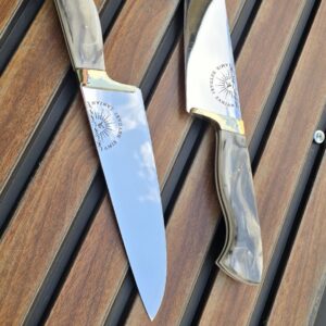 چاقوی حرفه‌ای راسته‌ای احسان سایز ۳ با دسته صدفی