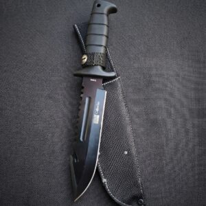 چاقوی شکاری مدل A158 کلمبیا با تیغه استیل مشکی، غلاف محافظ و کیفیت ساخت بالا